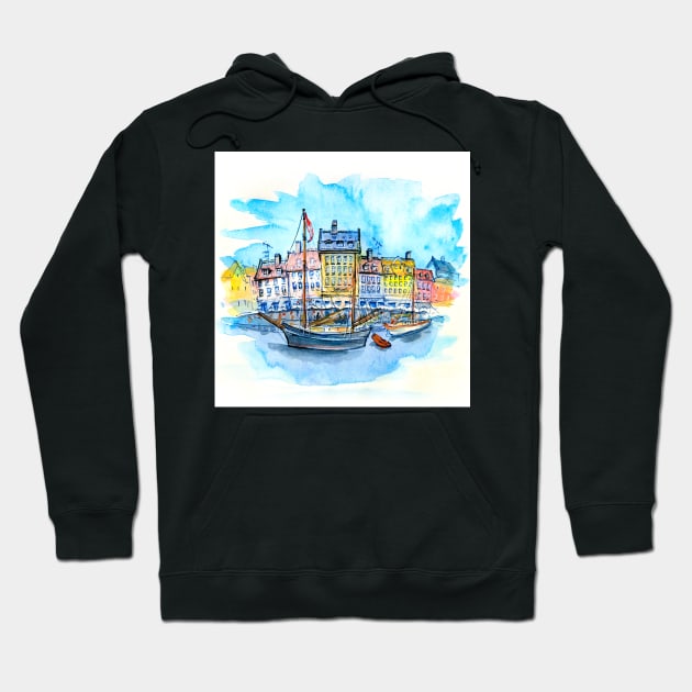 Nyhavn, Copenhagen, Denmark. Hoodie by kavalenkava